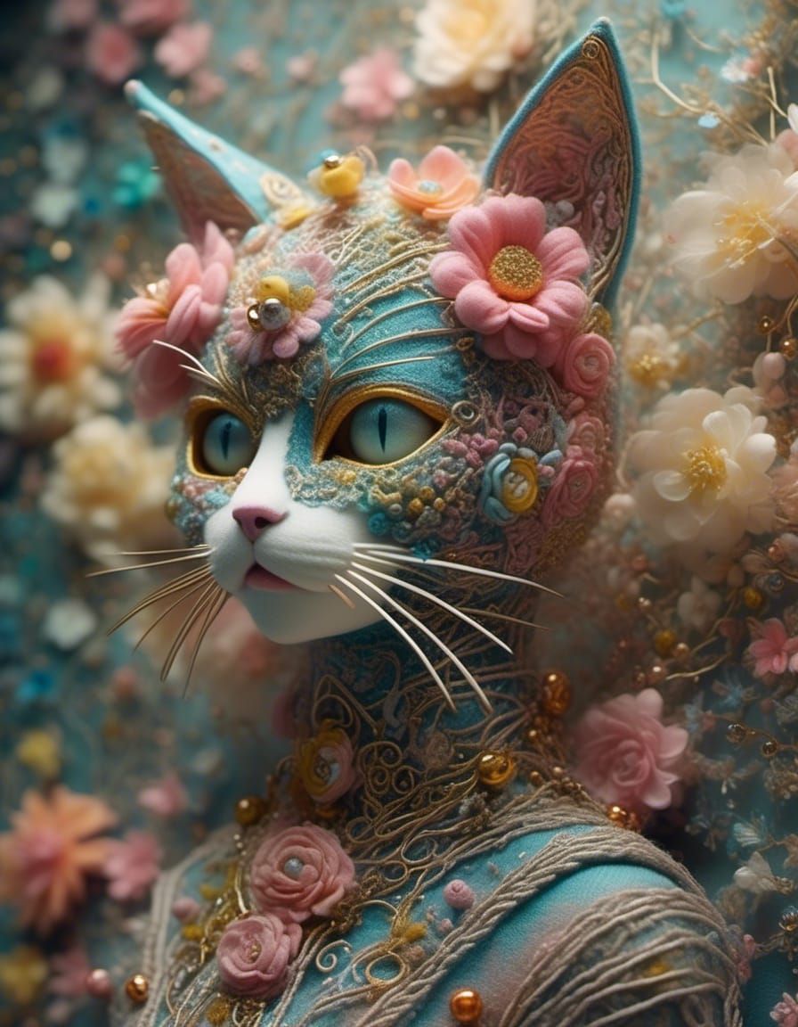 Cute yarn cat