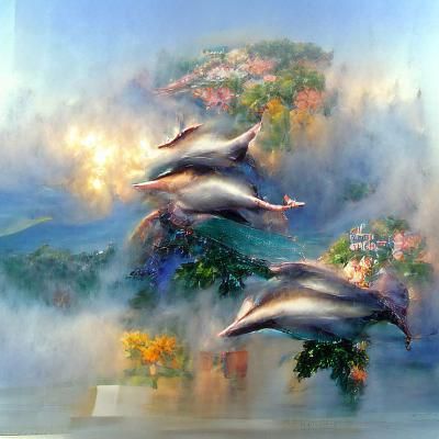 dolphins jumping in summer