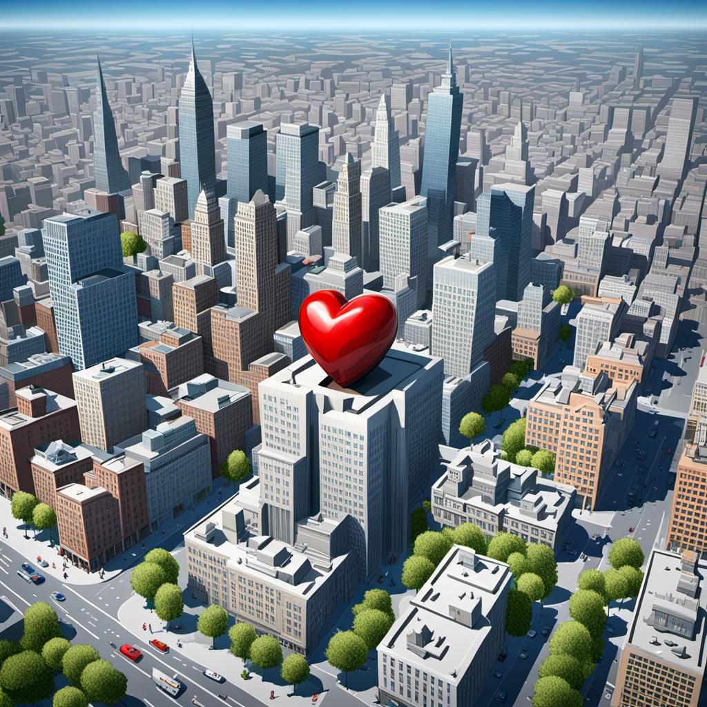 Stylized High-Resolution Heart of the City