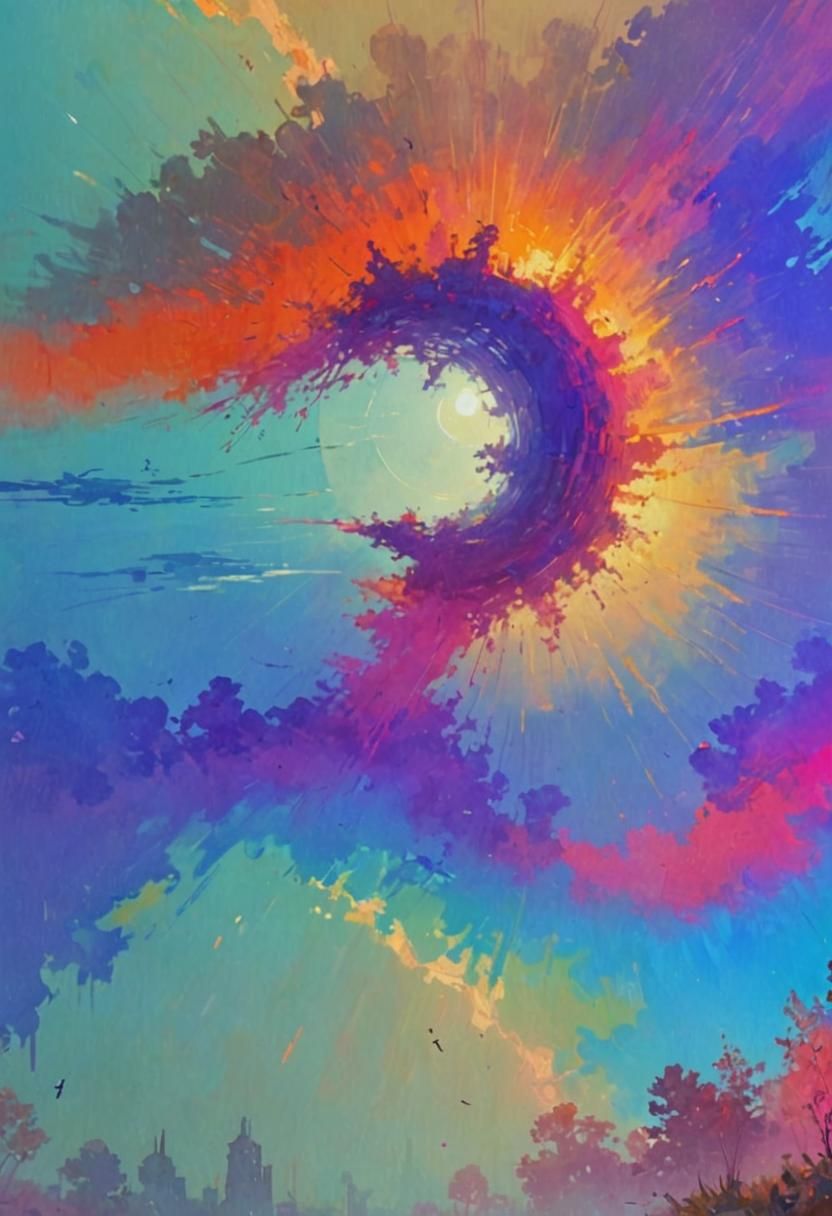 A Rising Sun. Pastel pink scale. In Ismail Inceoglu Style. I...