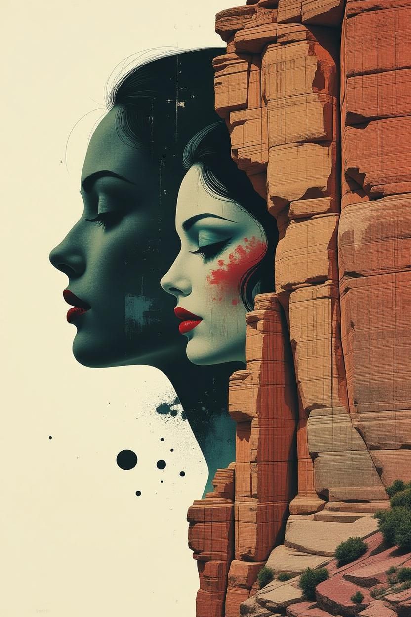 Double exposure portrait