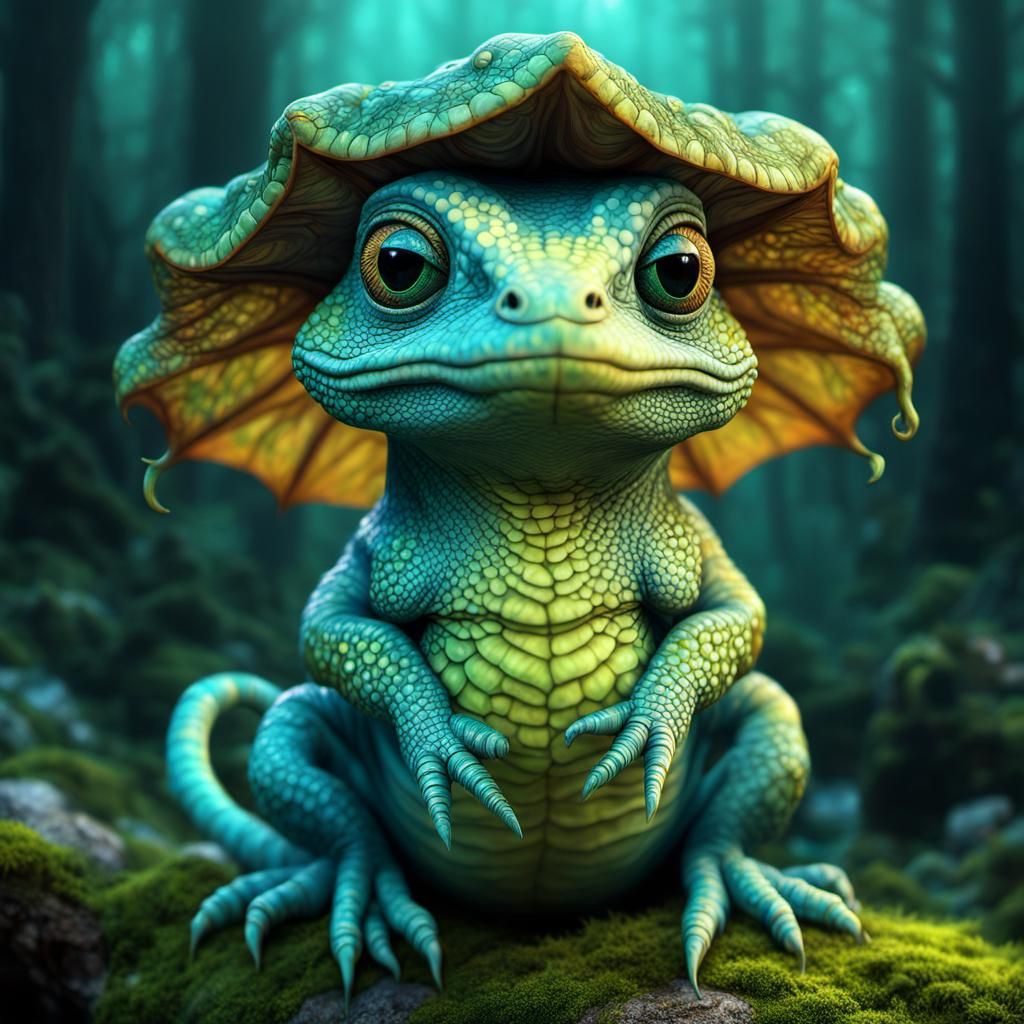 Insanely cute baby reptile alien wizard fungus