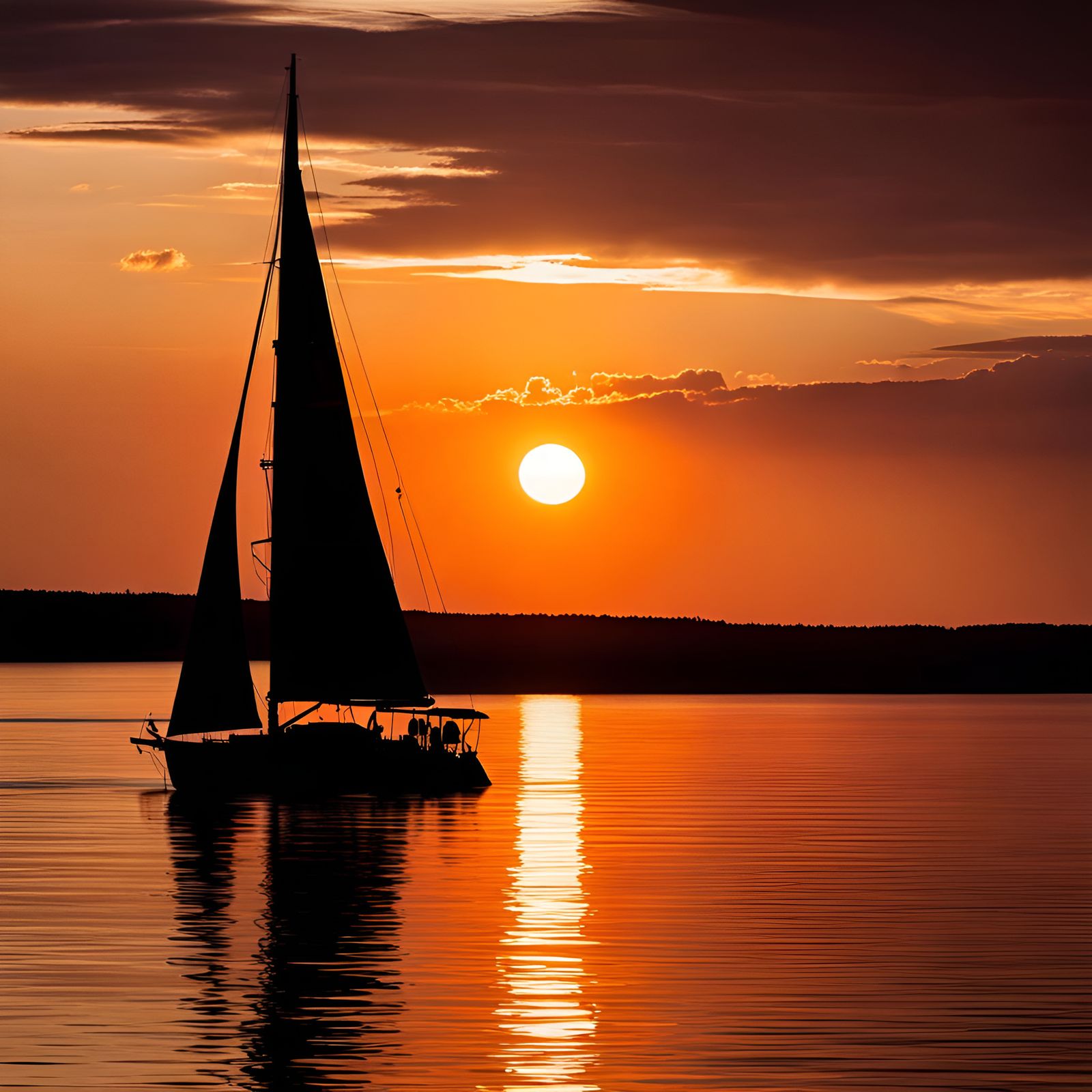 Sailboat at Sunset - AI Generated Artwork - NightCafe Creator