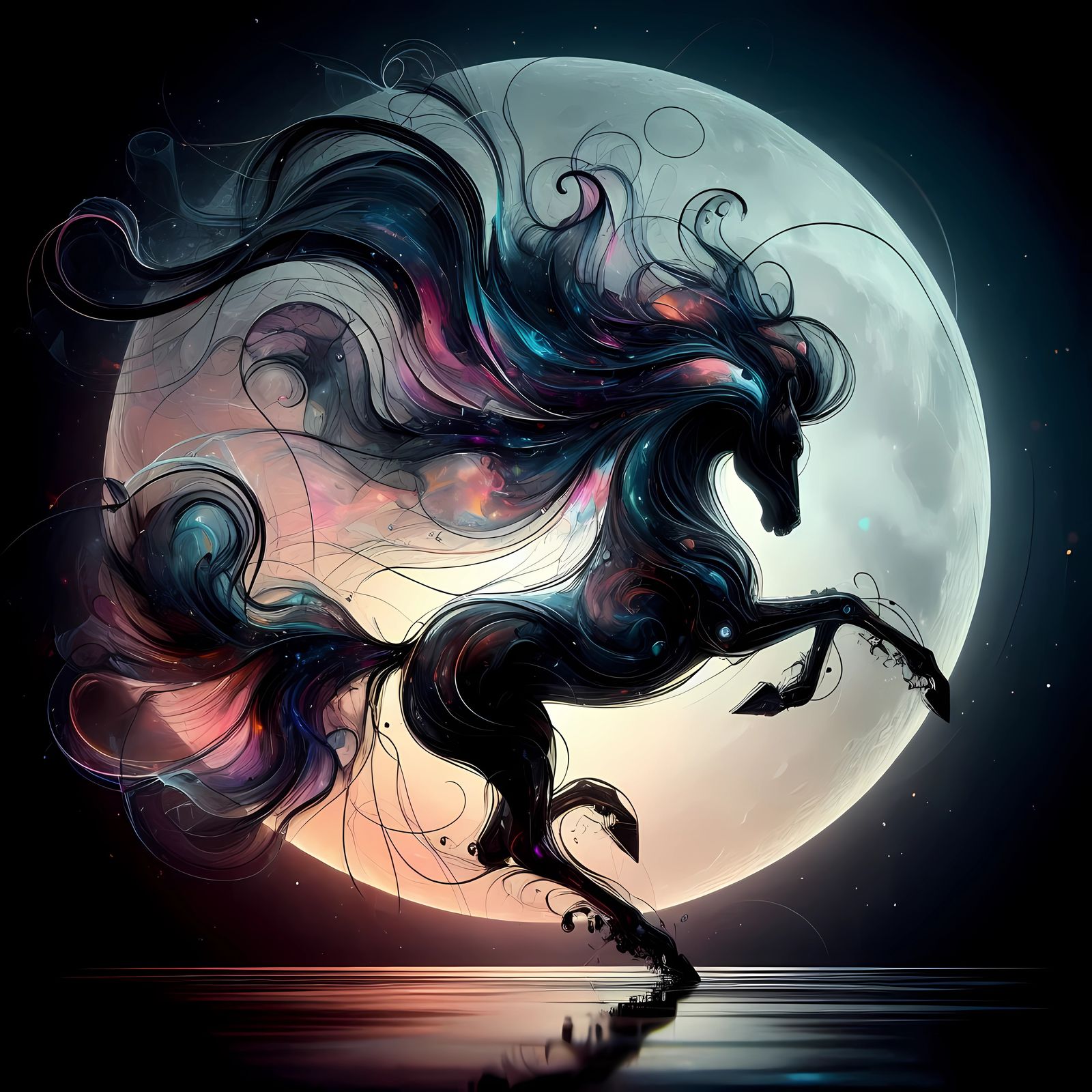 Horse silhouette, in a dream