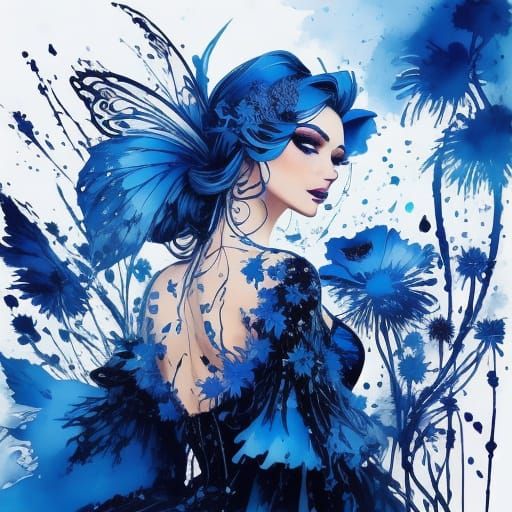 Ink Splash Fairies: A Blue Dream