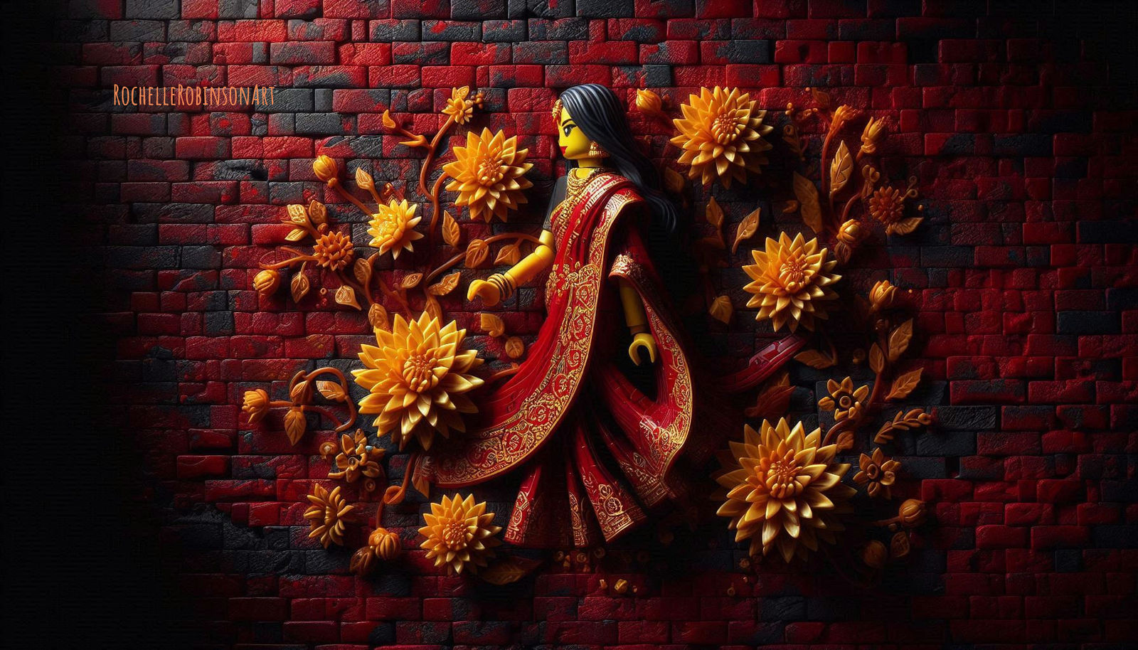 The Red Sari - Lego Art