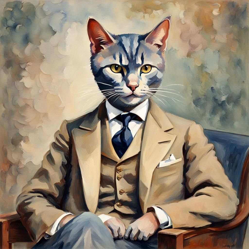 Henry Ford as a Cat - AI Generated Artwork - NightCafe Creator