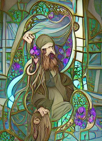 Mystic Hermit Art Nouveau Illustration