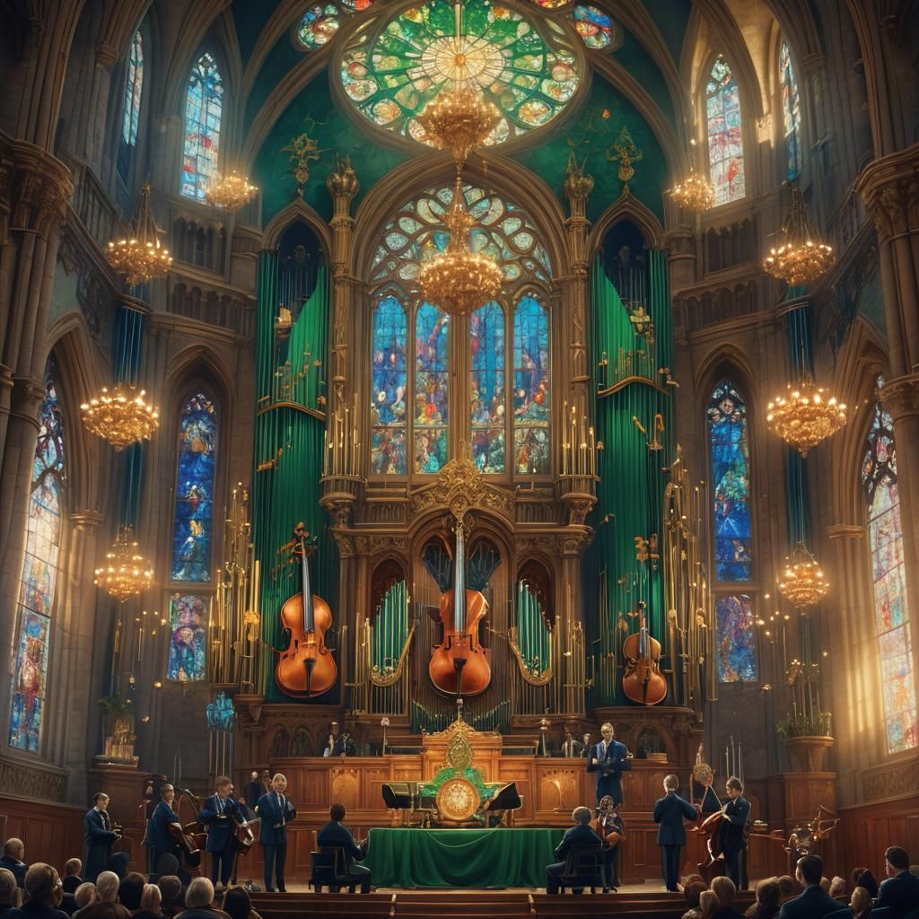 Ornate Royal Concert with Golden Instruments