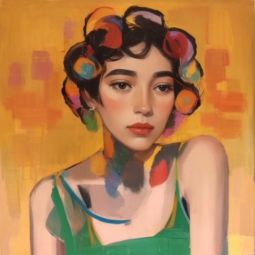 A portrait of a woman by Laurel Burch and Henri de Toulouse-...