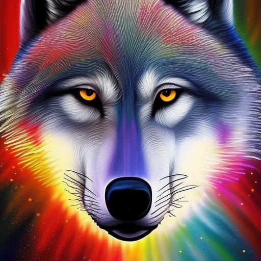 Paintsploding Wolf - Ai Generated Artwork - Nightcafe Creator