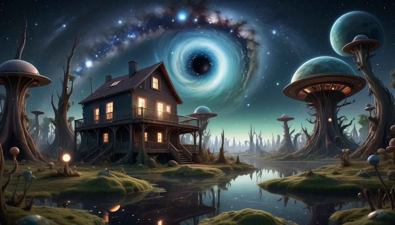 A captivating 3D render of a prime time astronomy challenge, showcasing a stunning view of the starry ...  by @very old cat