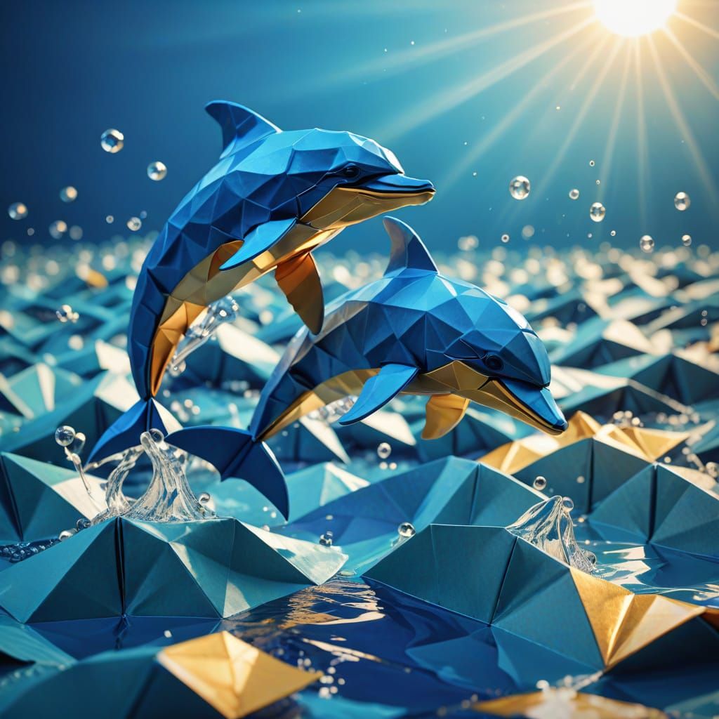 origami dolphins  by @Ruby