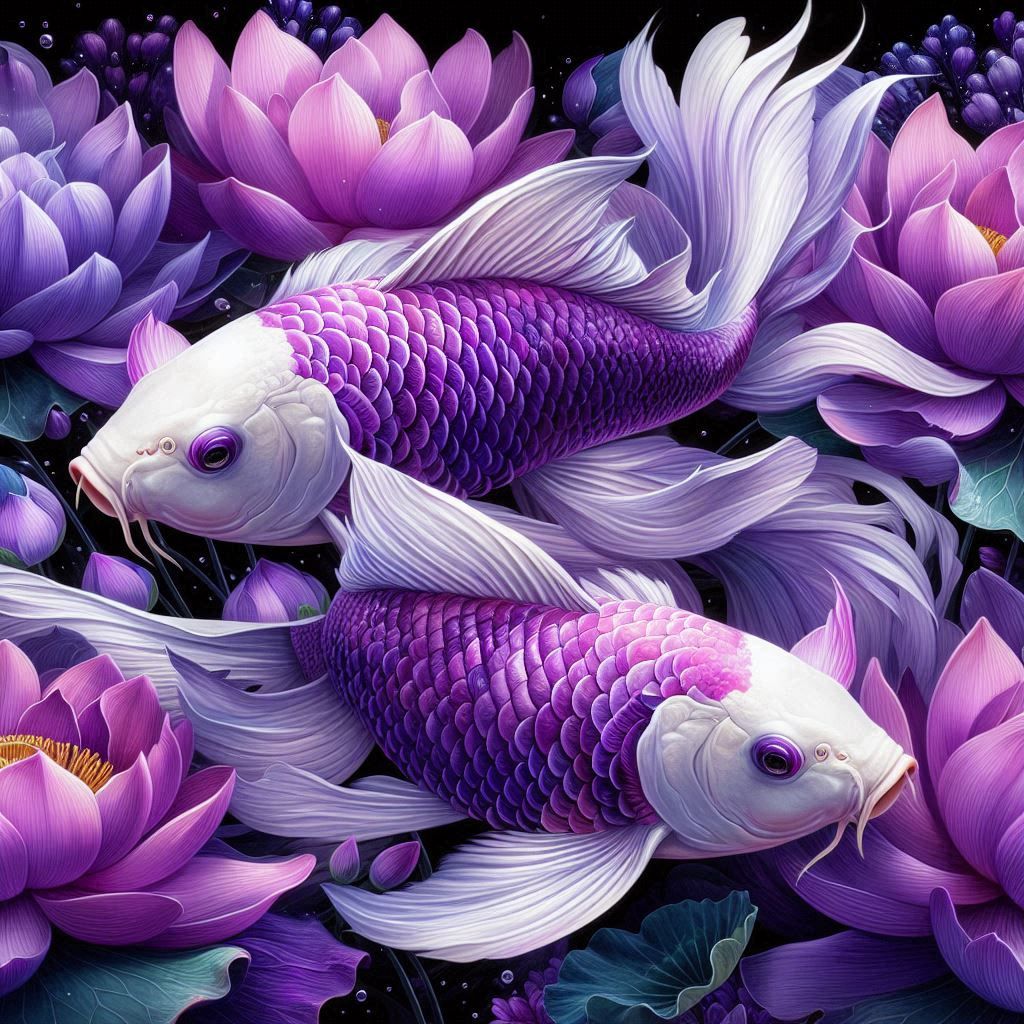 Purple Koi Carps