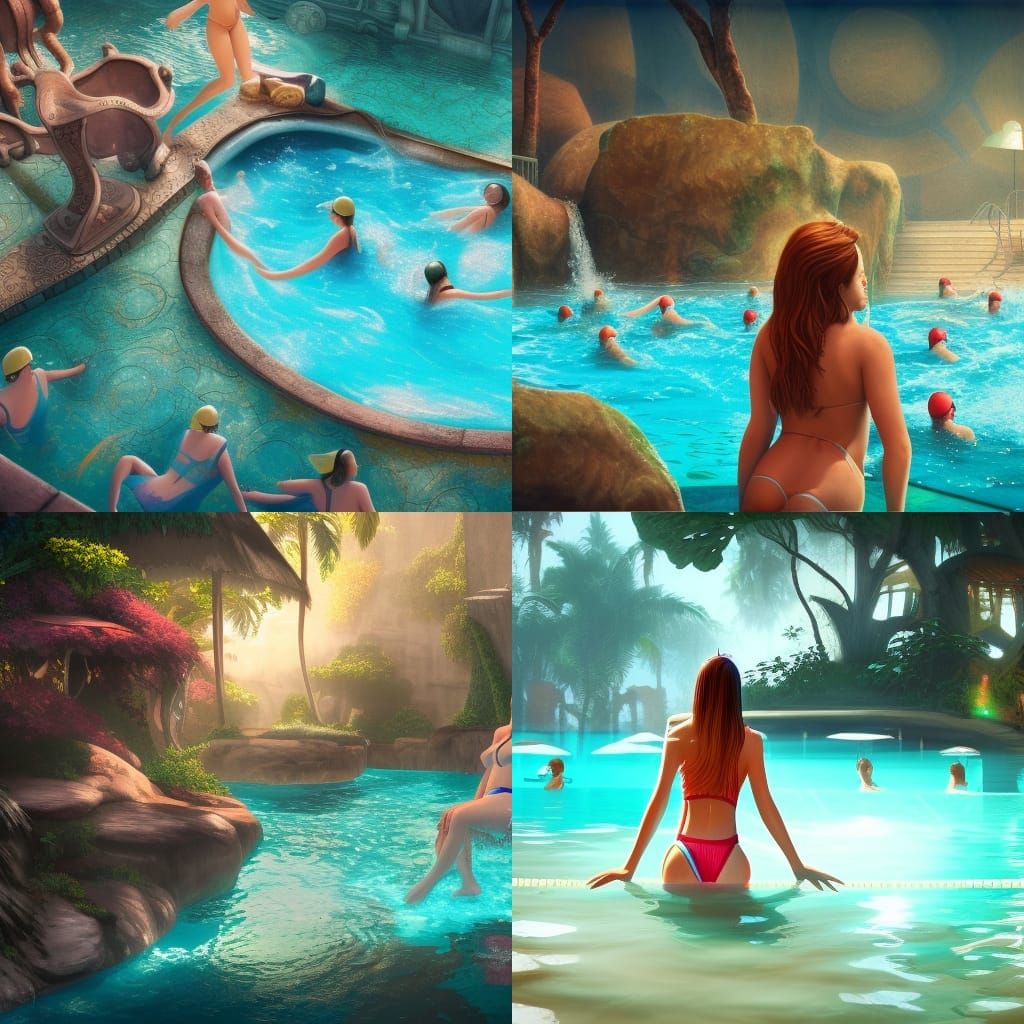 Girls in swimming pool