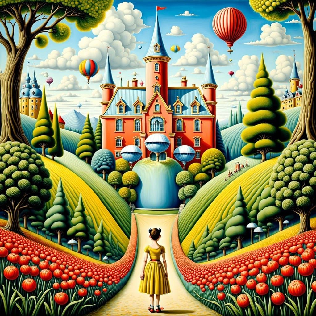 <lora:Pop surrealism Flux:1.0> Utopia. Perfect world. Pop surrealism. Idealistic harmonious peaceful futuristic science-fiction city. Waterc...