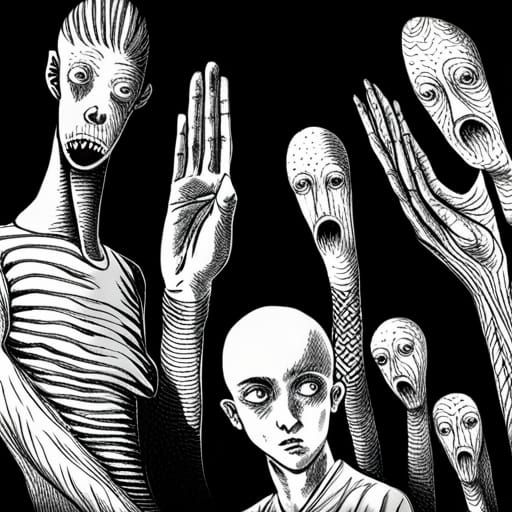 Junji Ito Community of Horrors - AI Generated Artwork - NightCafe Creator