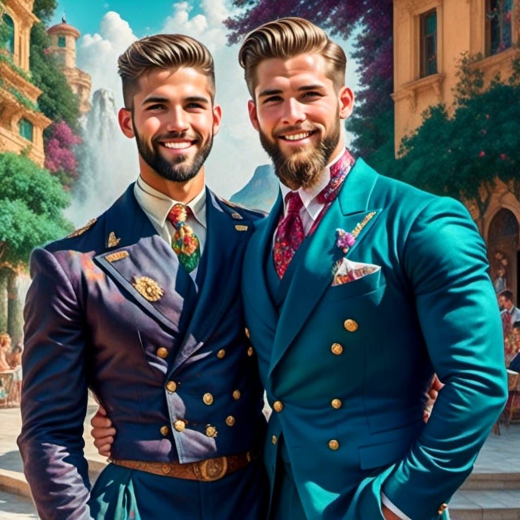 Handsome male couple AI Generated Artwork NightCafe Creator