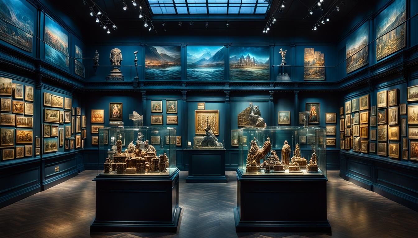museum of pictures on the wall, sculptures   by @rallyman