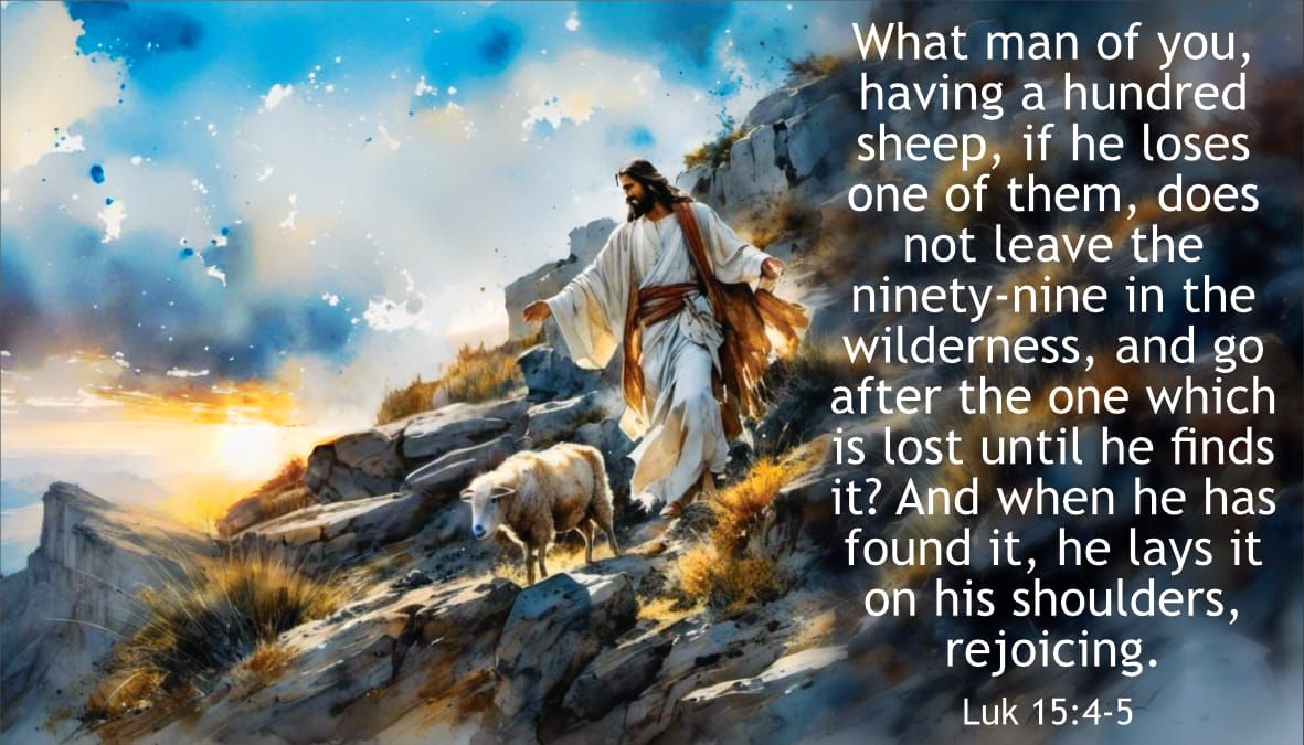 Jesus finds the lost sheep