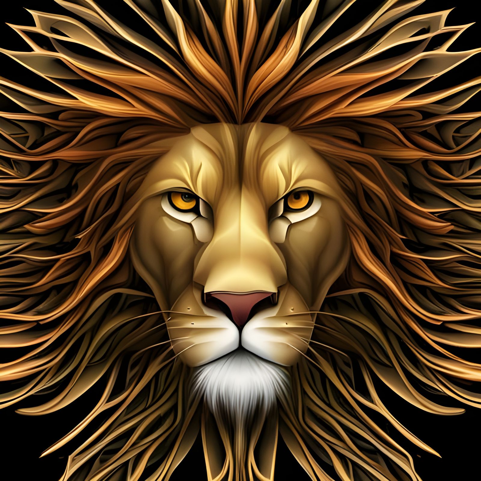 Abstract Lion 3d Art - Ai Generated Artwork - Nightcafe Creator