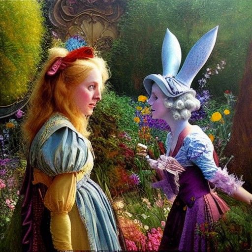alice through the looking glass AI Generated Artwork NightCafe Creator