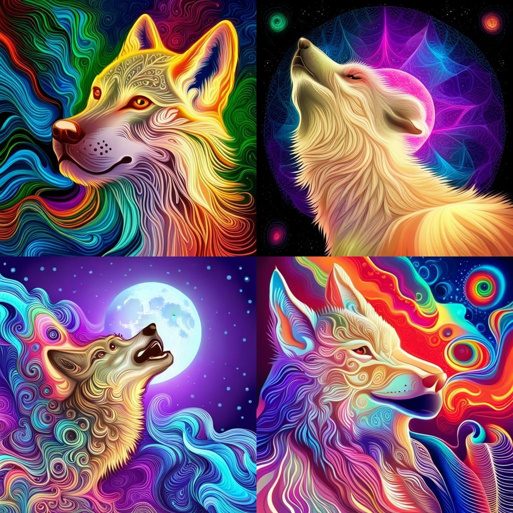 Colorful wolf - AI Generated Artwork - NightCafe Creator
