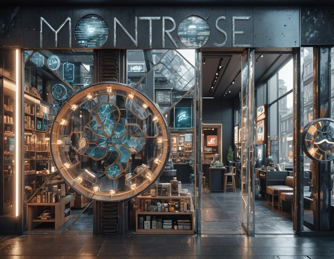 futuristic window shops