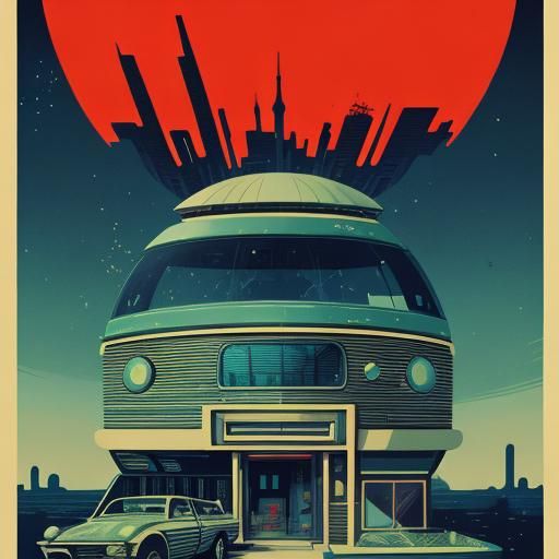 Retro future art, home