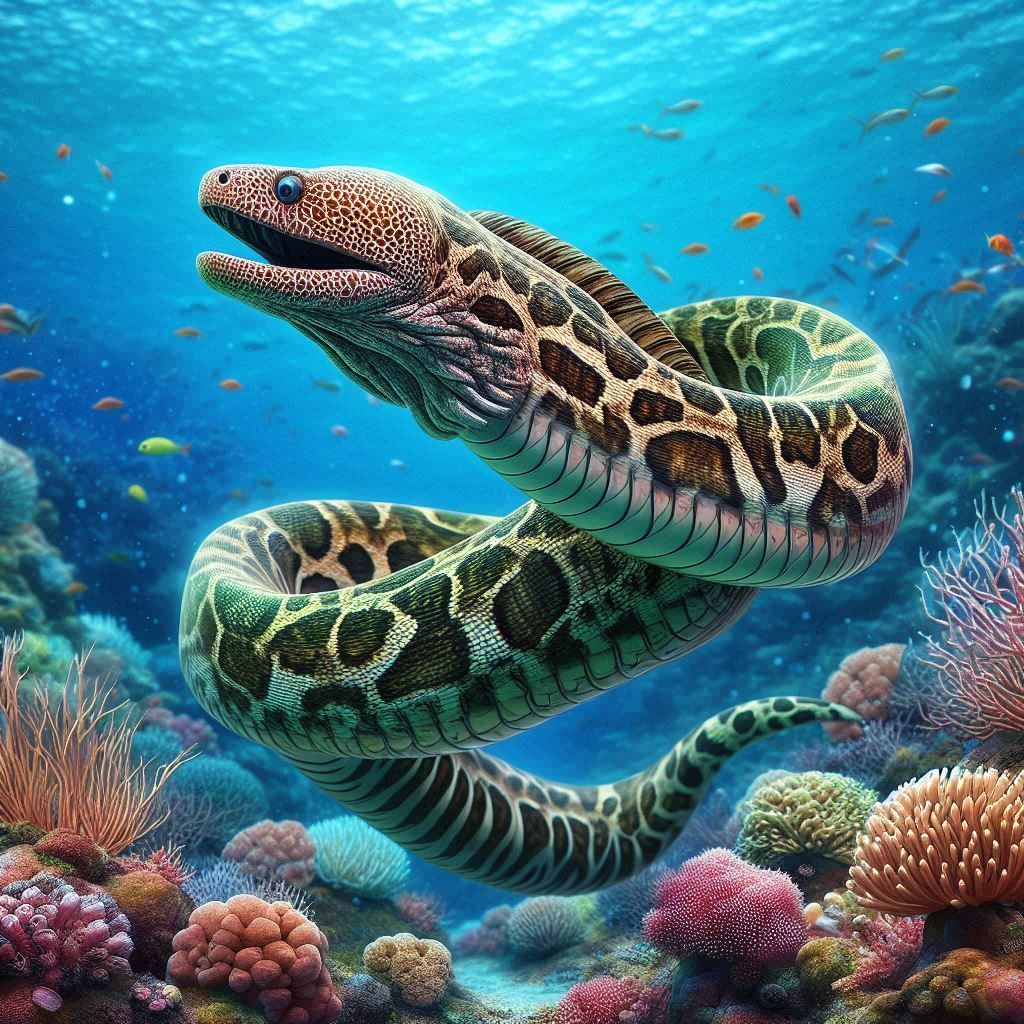 a moray eel and a snake mashup ๐๐