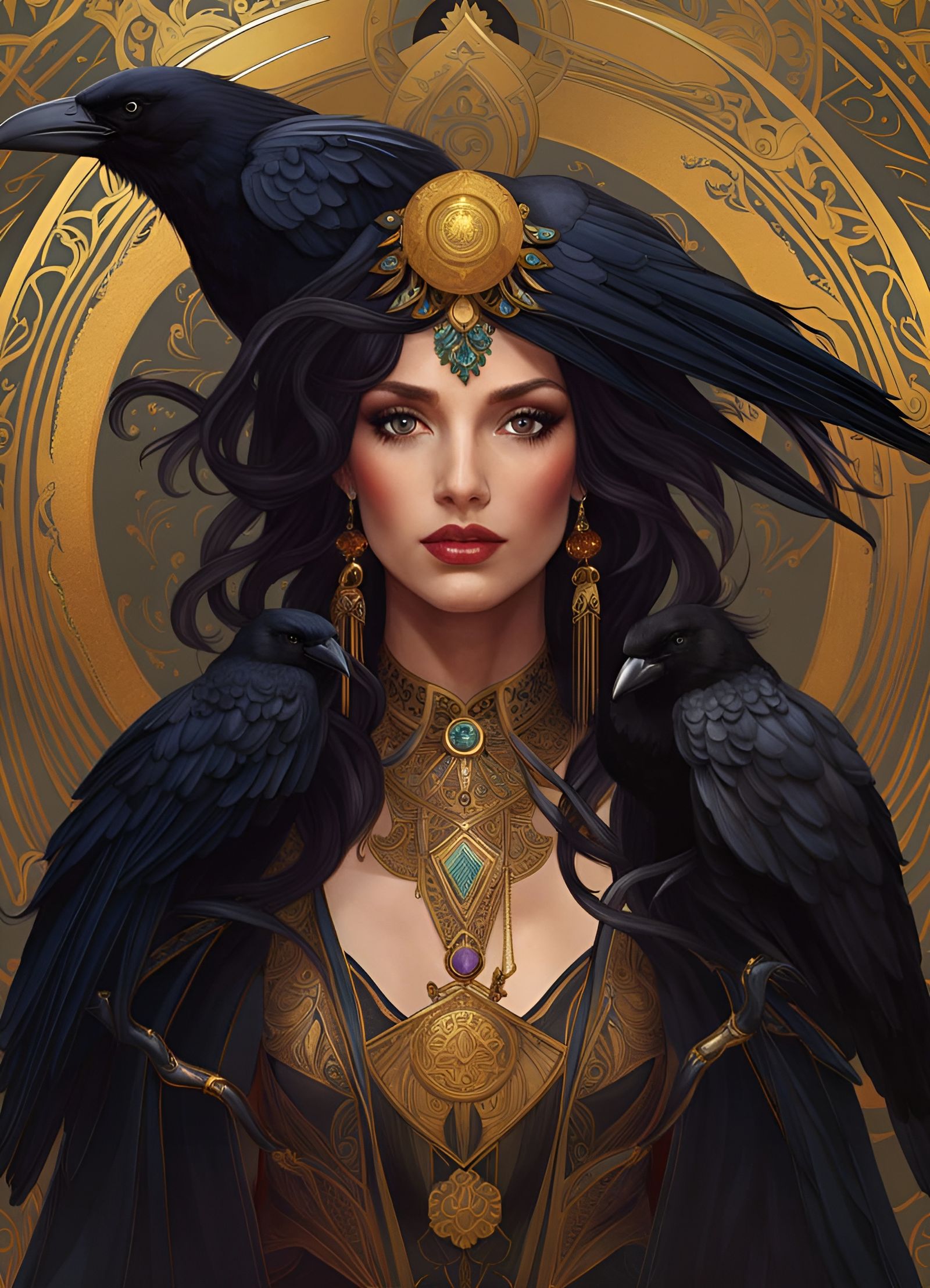 Tarot of Faerun: IX: The Raven Queen  by @Art of Art