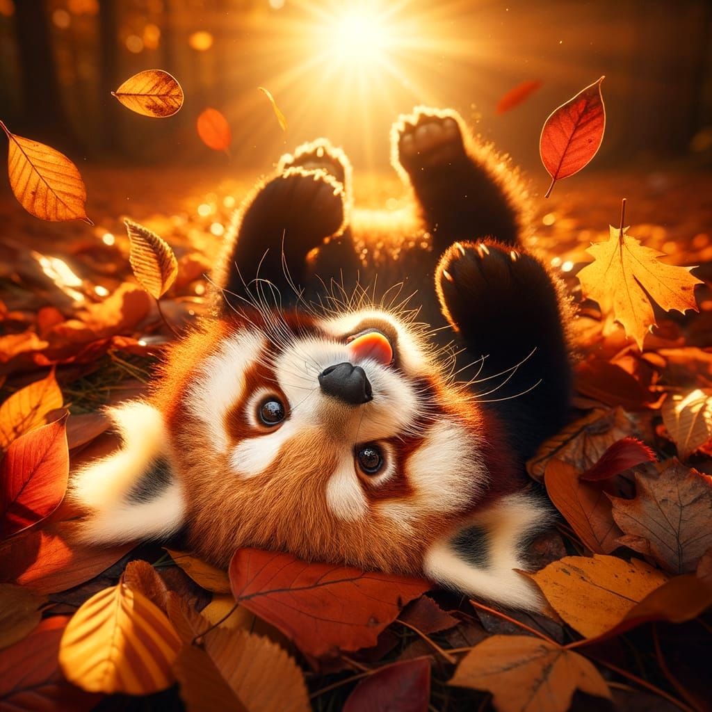 Joy in the Autumn Leaves  by @Shywolf