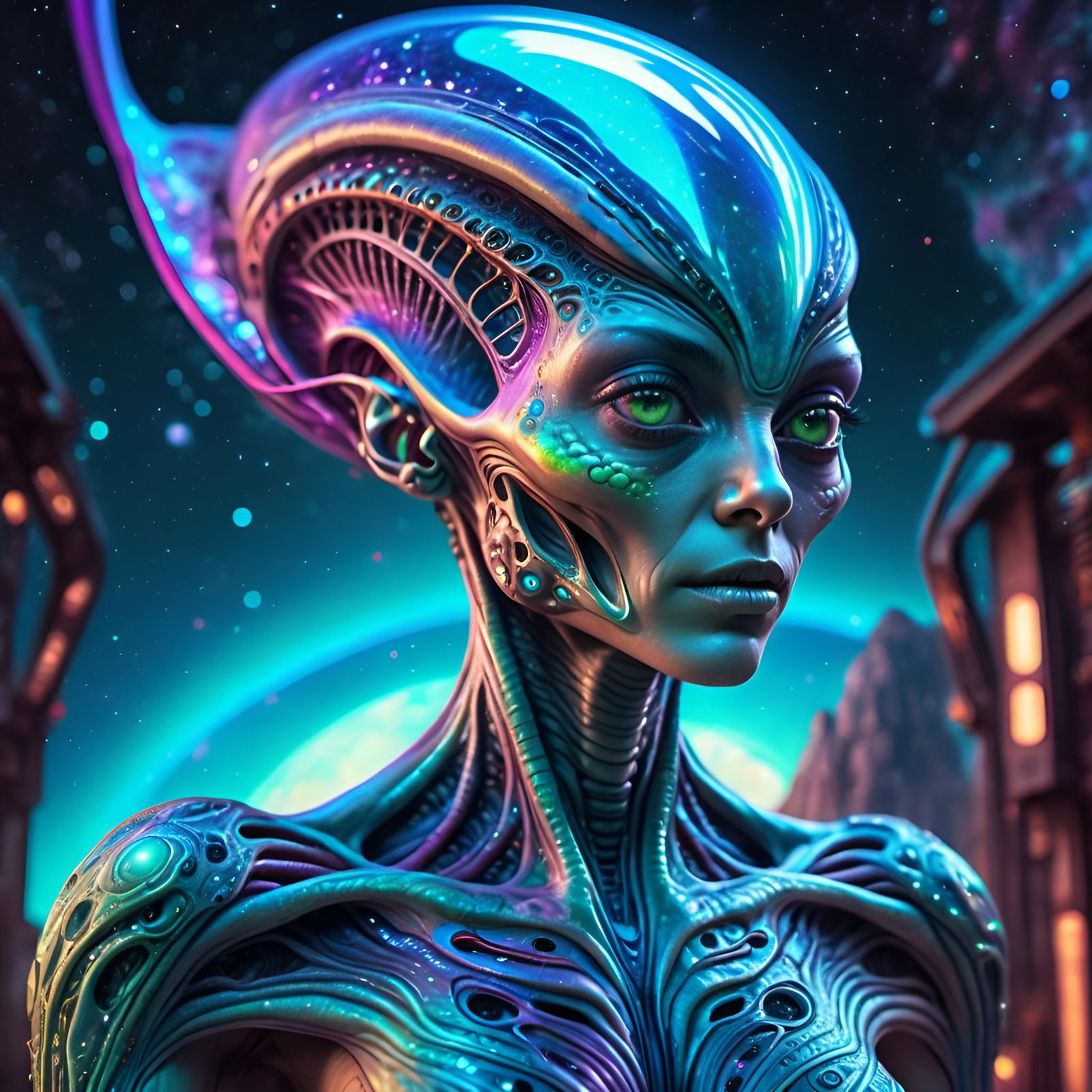 A beautiful alien female from the planet Zorka - AI Generated Artwork ...