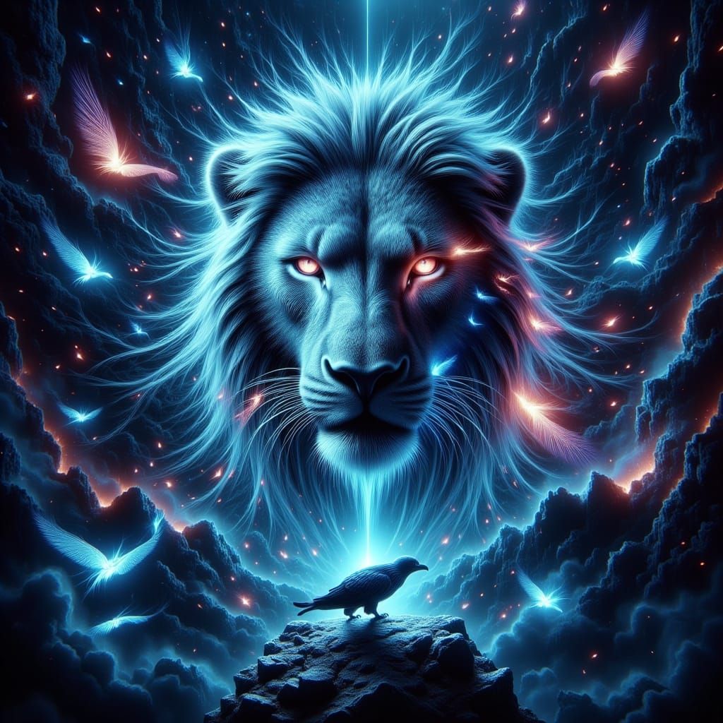 <lora:-Omnious-:1.0> <lora:Flux Vivid Visions:1.0> the entire animal world is made of code. 