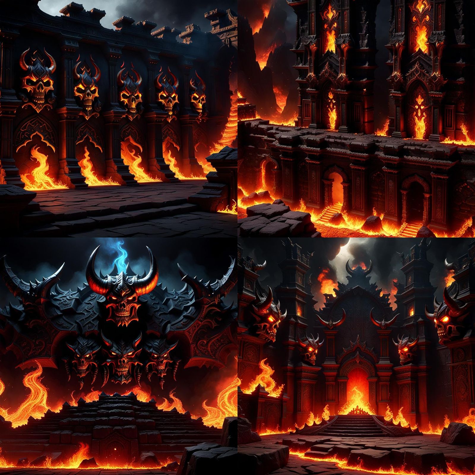 Wall of Burning Hells - AI Generated Artwork - NightCafe Creator