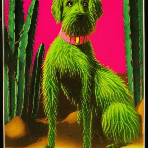 Giant Cactus ànd it's pet dog AI Generated Artwork NightCafe Creator