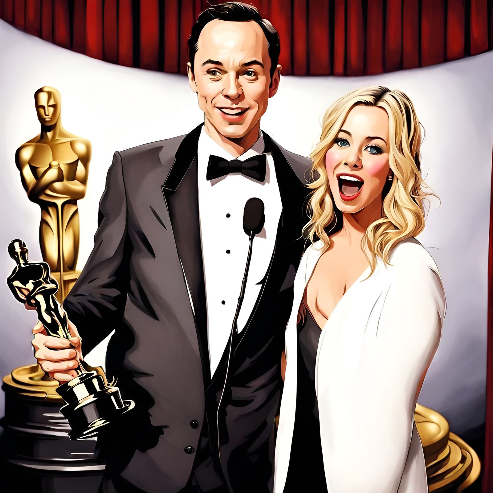 Oscar for Sheldron from Penny - the big ban theory  by @Artificial Intelligence Artist