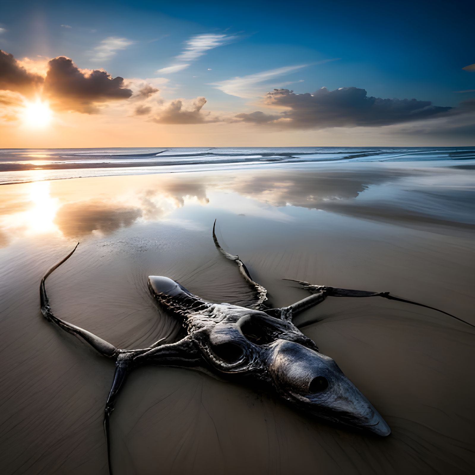 Alien washed up on a remote beach  by @Leonardo