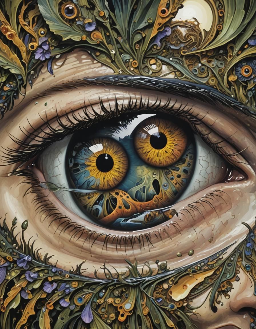 Surreal Gunmans Duel Reflected in an Eye
