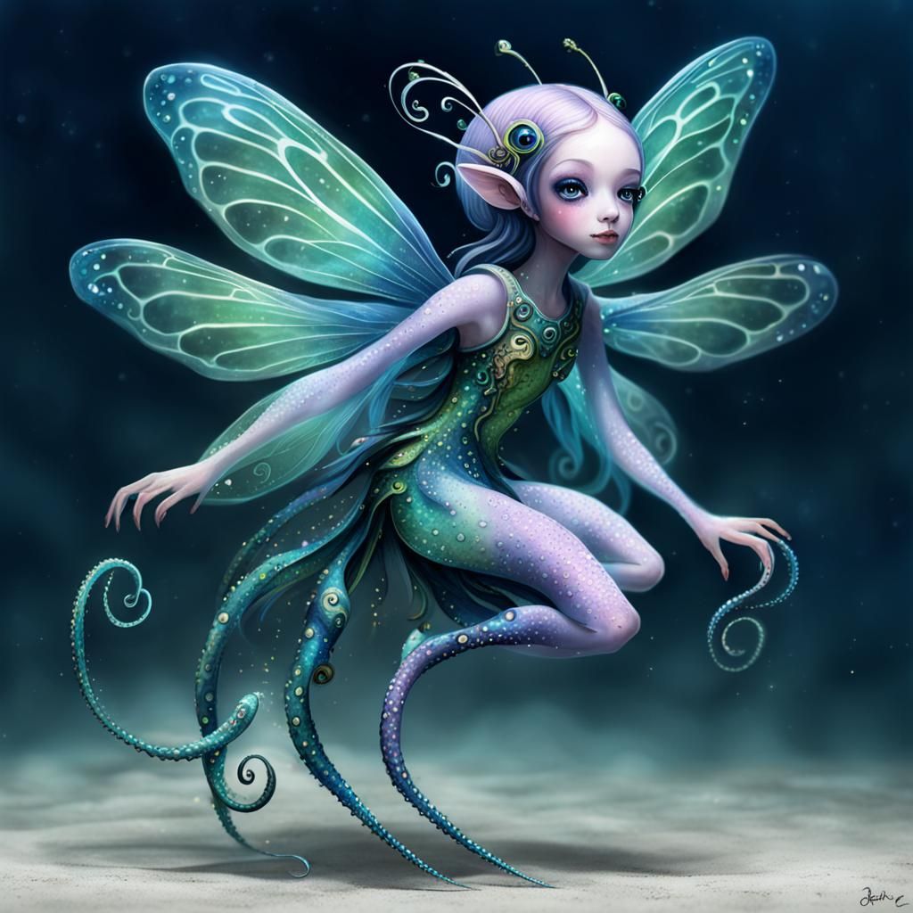 octopus-fairy hybrid. - AI Generated Artwork - NightCafe Creator