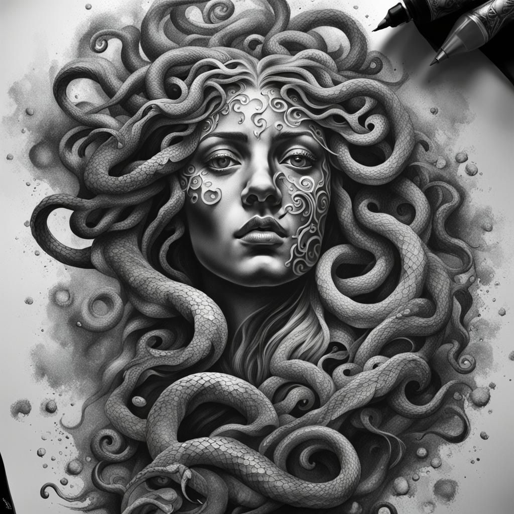 Medusa illustration - AI Generated Artwork - NightCafe Creator