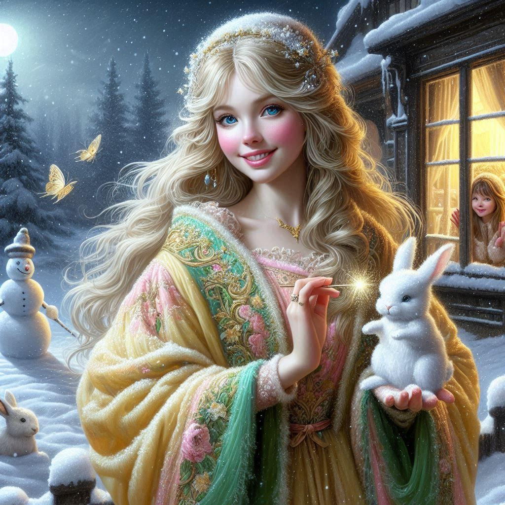 Fairy brings snow rabbit to life