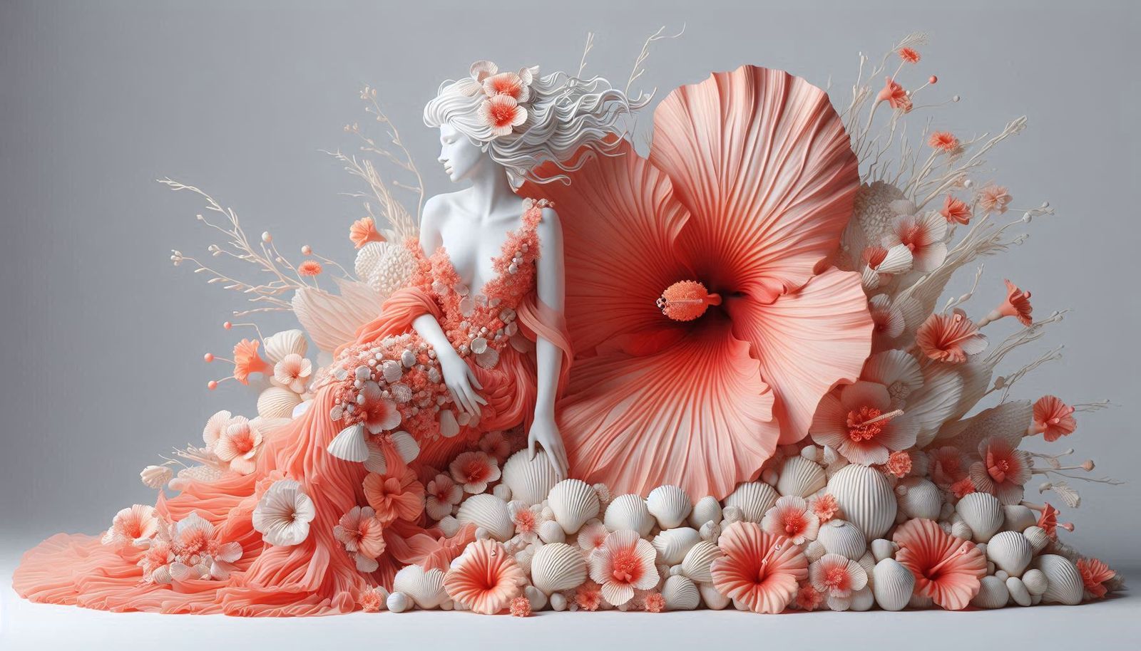 White/Coral