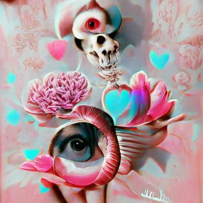 ♥️💀👁️🌸. surrealism