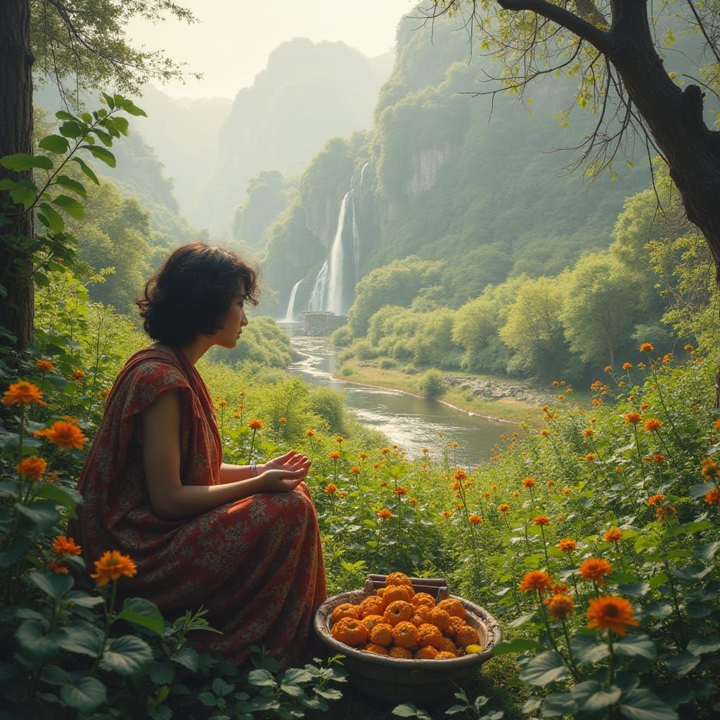 Surreal Bolivian Landscape with Avocado Tree