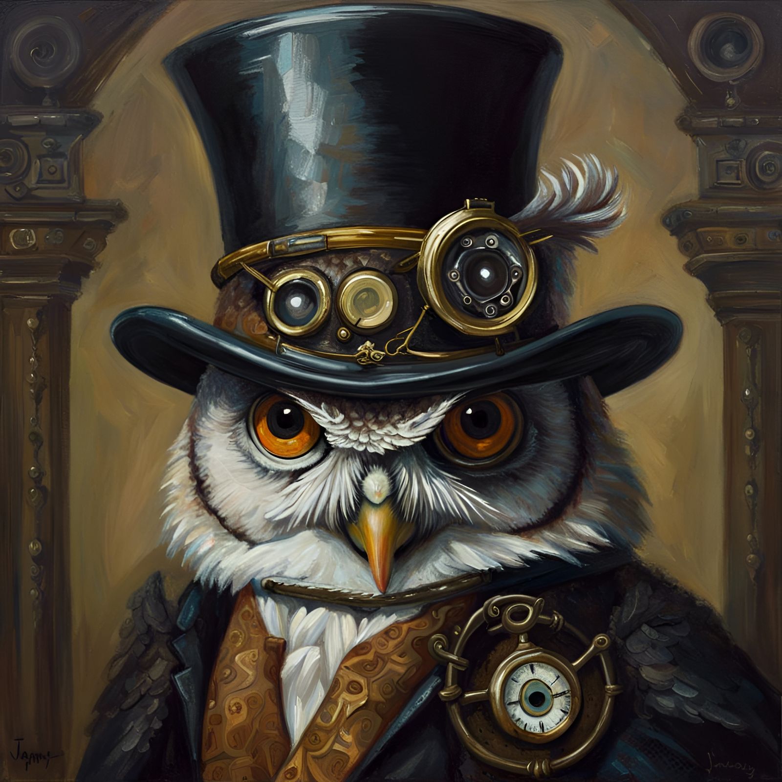 Fashionable Owl  by @Plaguey