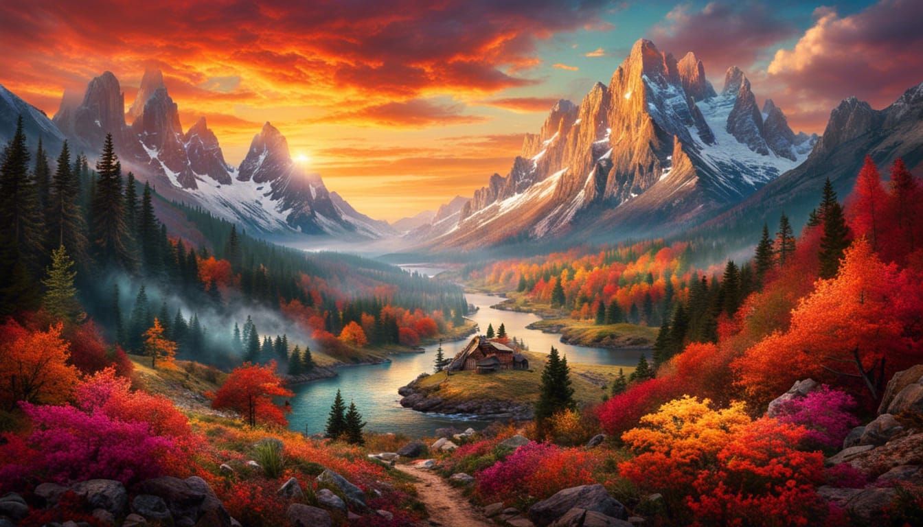 Misty autumn Mountains  by @Ventrale