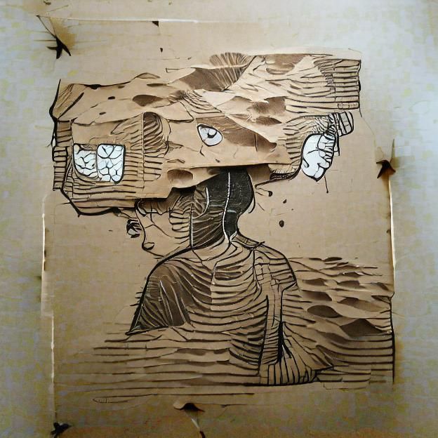 Illustration, ink on cardboard 