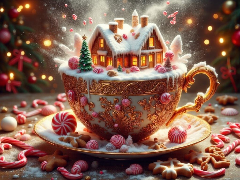 <lora:FiosTeacupRealms:1.0> Gingerbread House