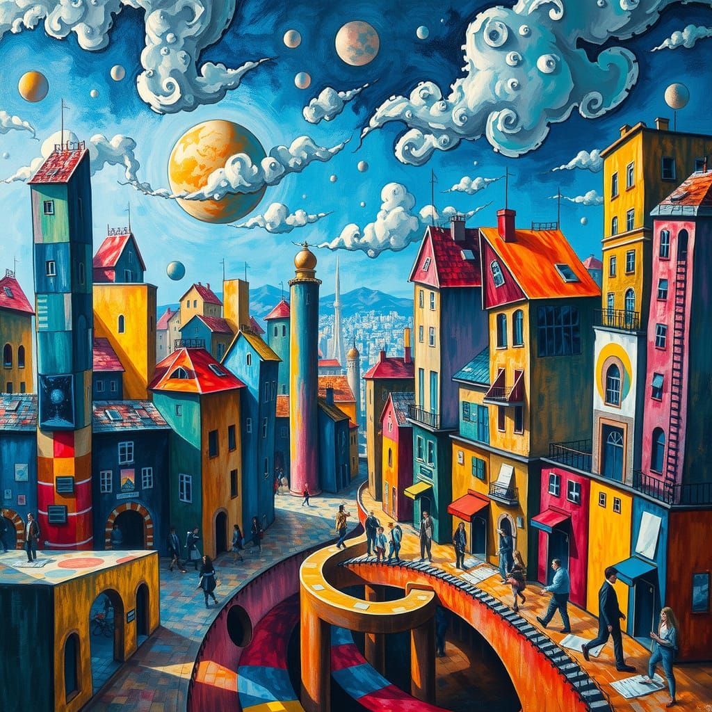A E U Urbanscape, expressive art.  Undulating, escapism, emotive, epic action.   by @KLP-Magick